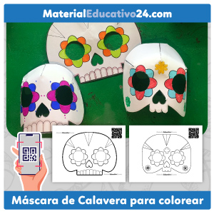 Máscara de Calavera para colorear